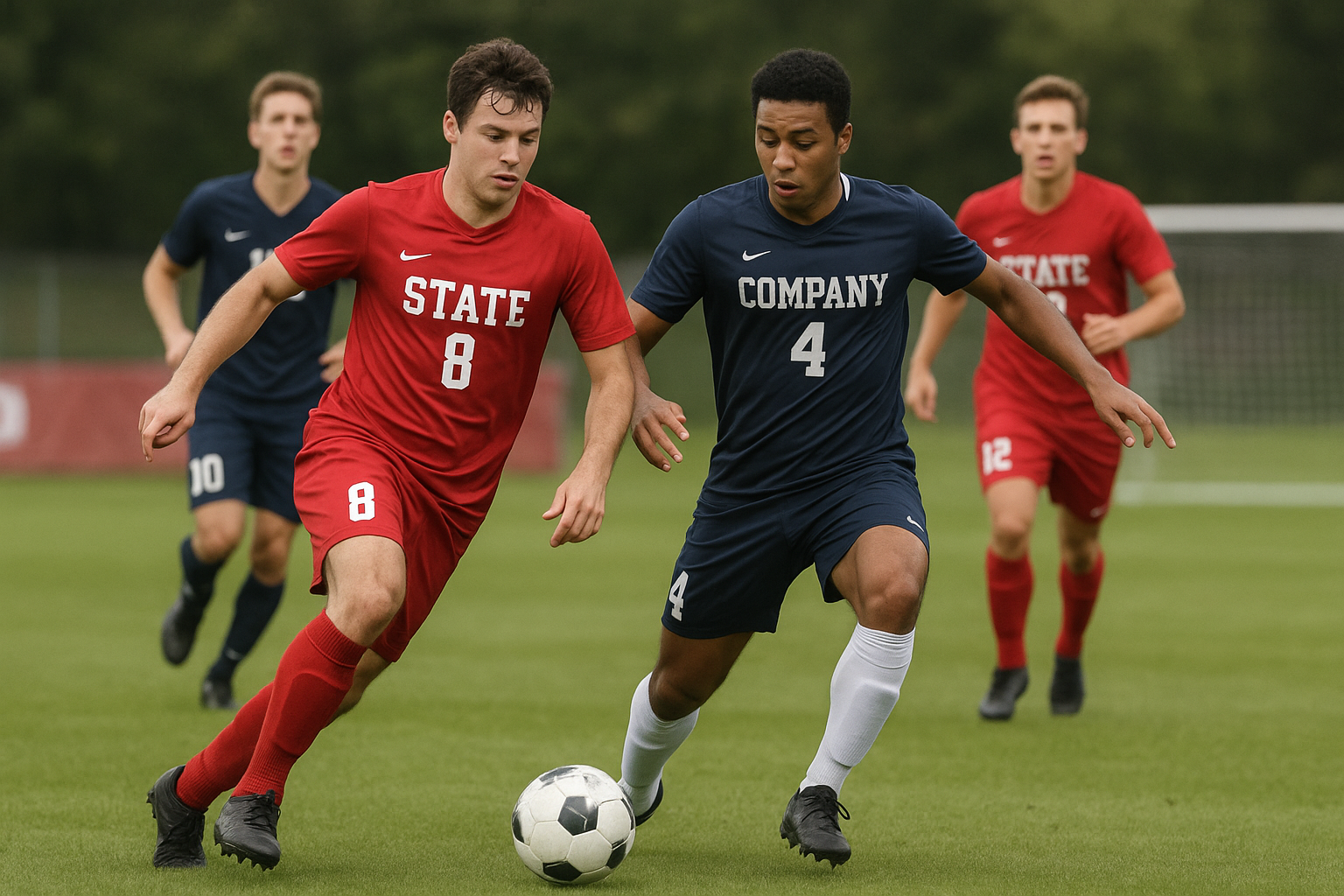 Soccer players in action